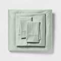 Queen 400 Thread Count Solid Performance Sheet Set Sage - Threshold