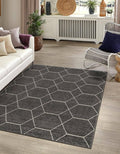 Unique Loom Geometric Trellis Frieze Rug, Dark Gray (3' 3 x 5' 3)