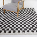 BALTA Rugs Covey Checkered Shag Rug - Color: Black; Size: 5'3" x 7'