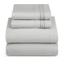 Nestl Bedding Queen 4 Piece Bed Sheet Set Queen Silver Gray Large