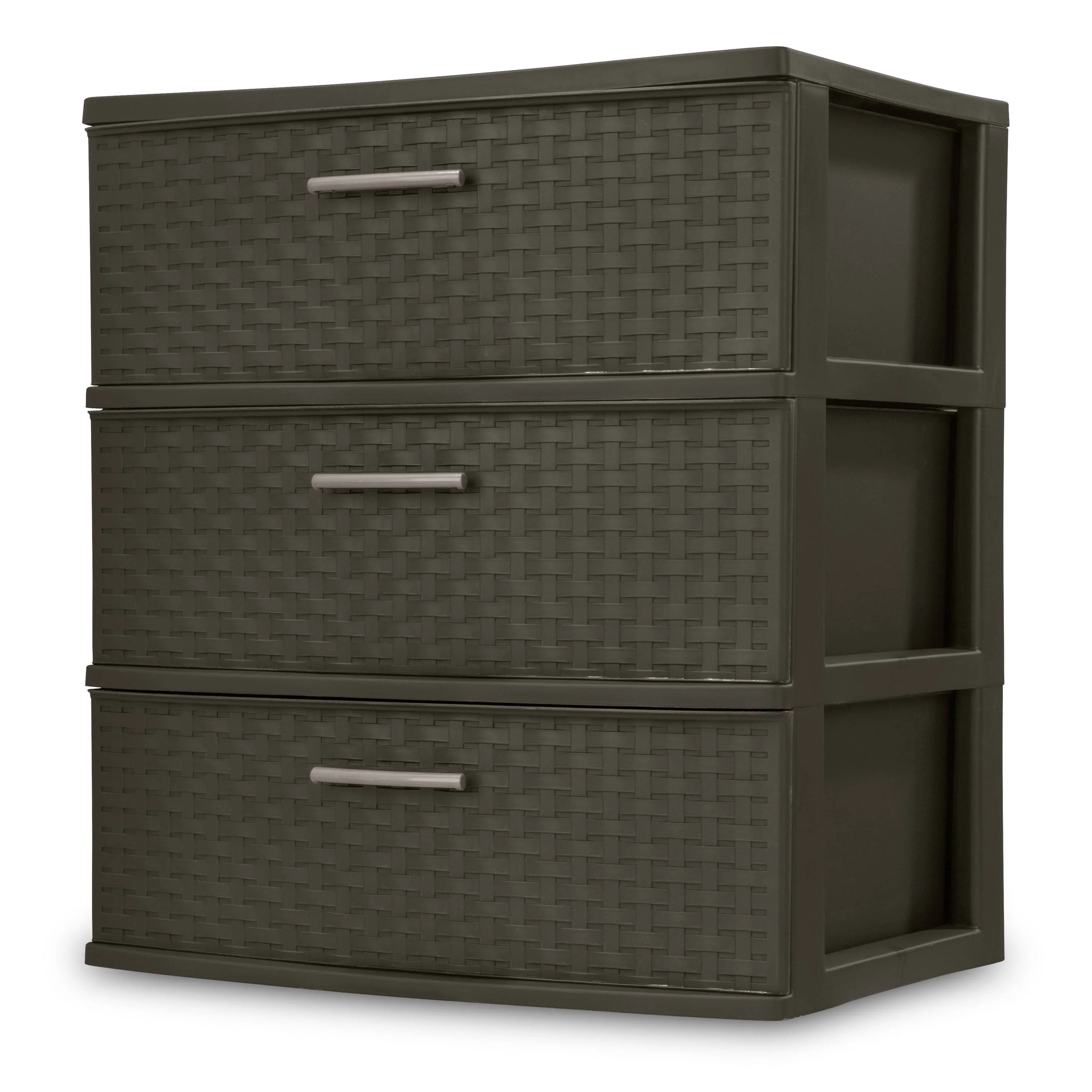 Sterilite 3 Drawer Wide Weave Tower Espresso
