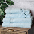 Superior Egyptian Cotton Absorbent 8-Piece Medium Weight Towel Set - Light Blue