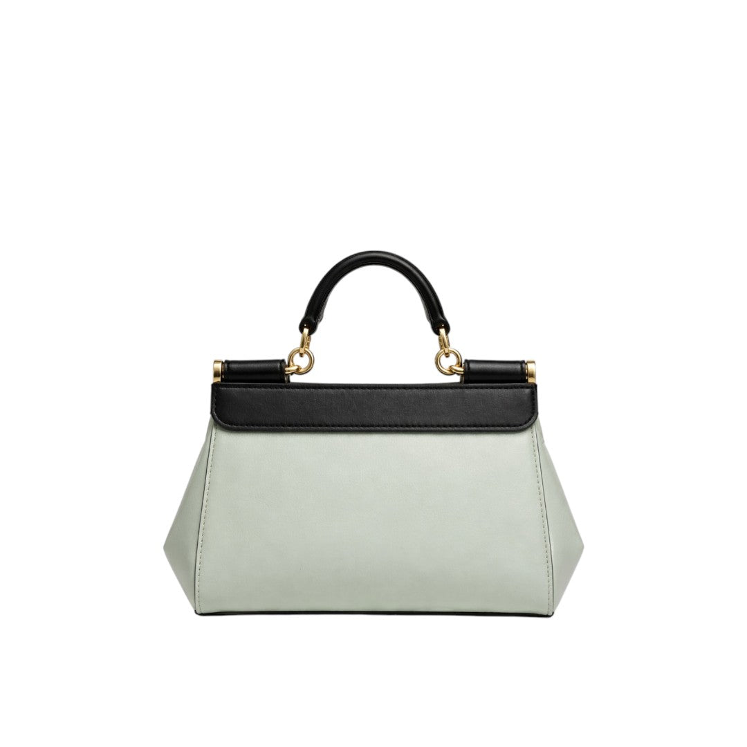 Dodel Two-Tone Top Handle Flap Handbag