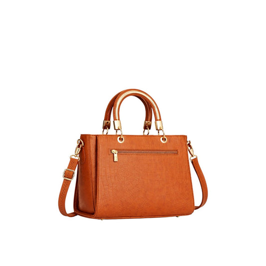 Dodel Luxury Brown Crocodile Texture Shoulder Bag for Women