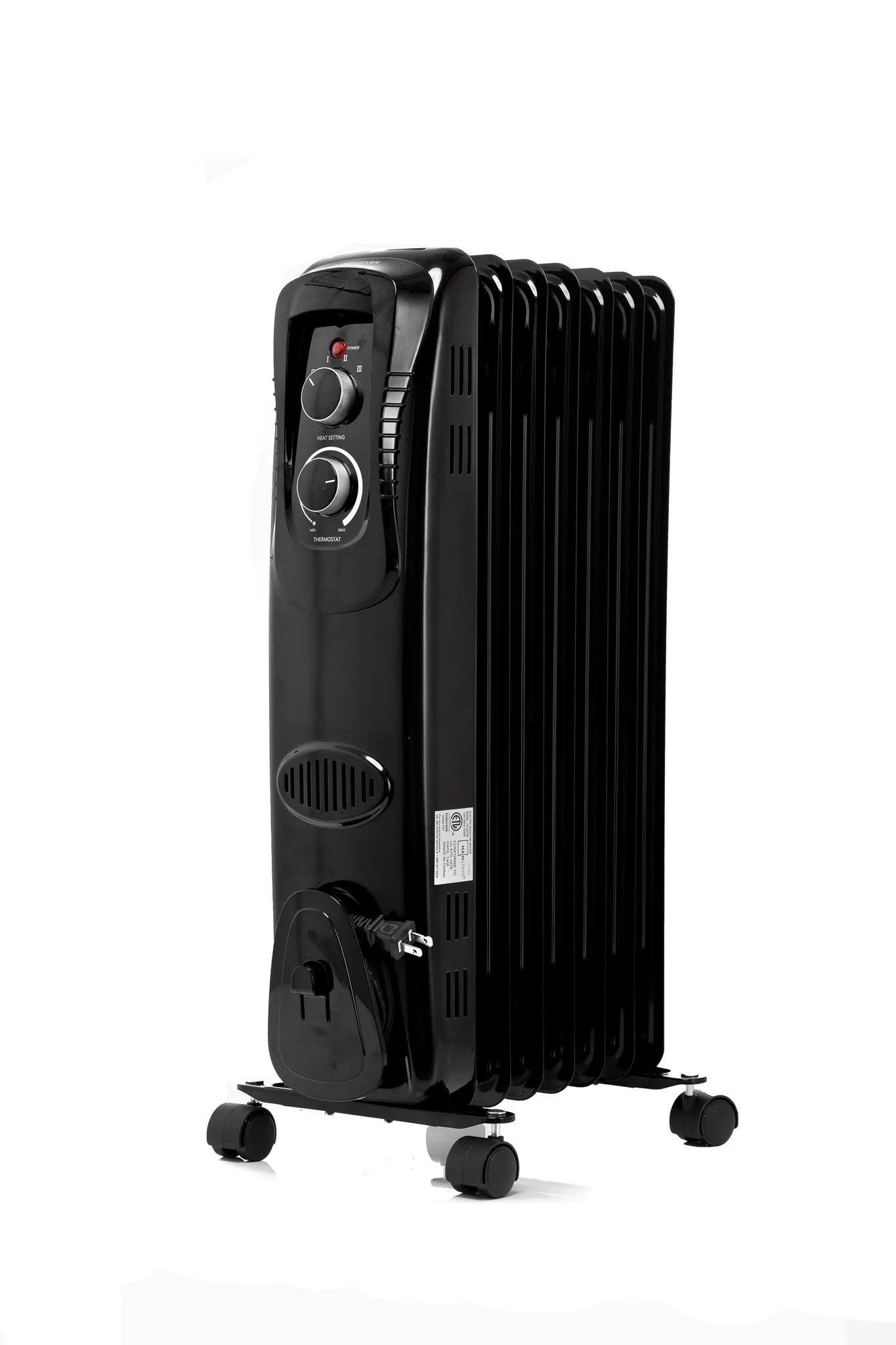 Mainstays, Oil Filled, Electric Radiant Space Heater, Black