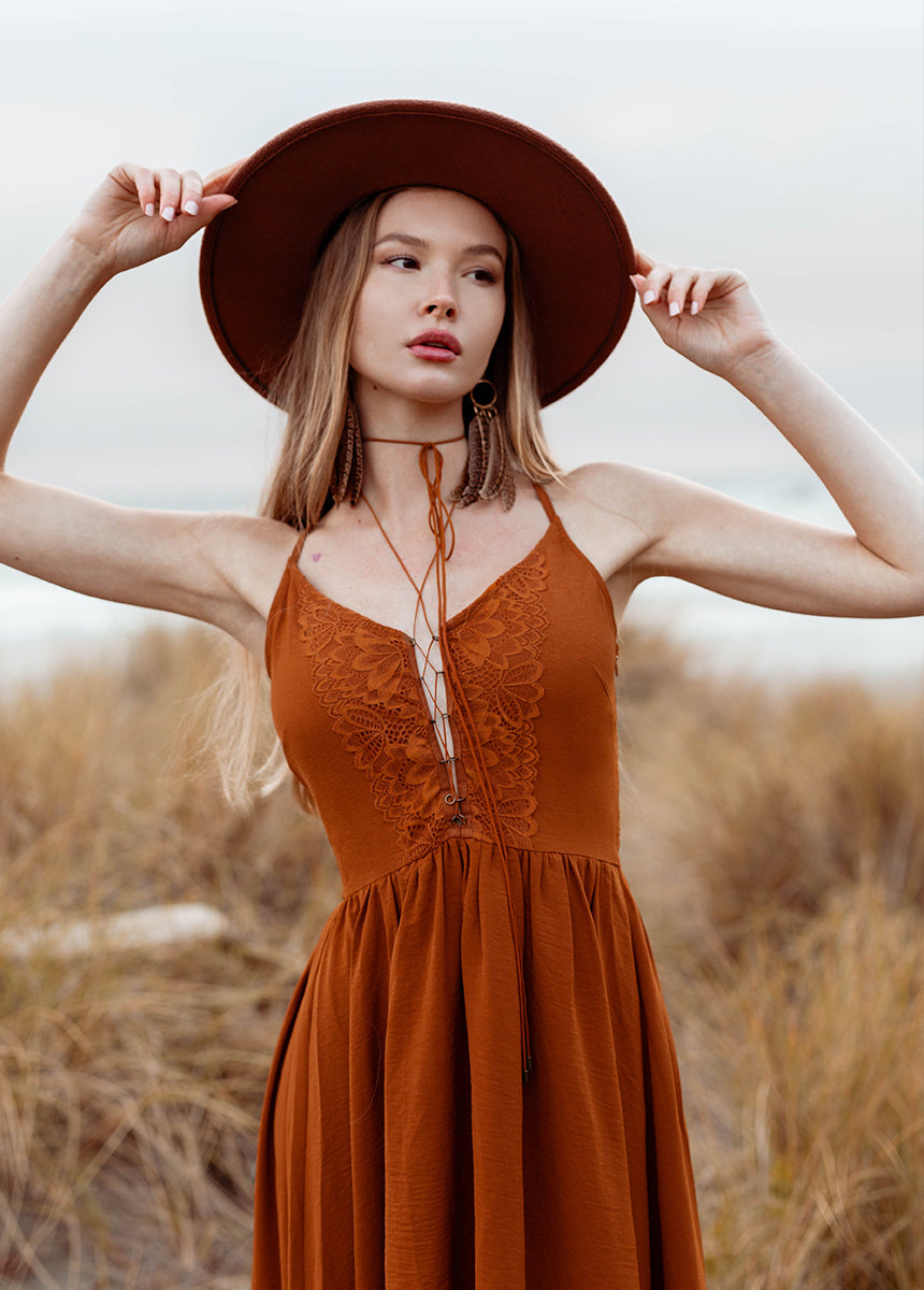 Women Holland Dress in Spice